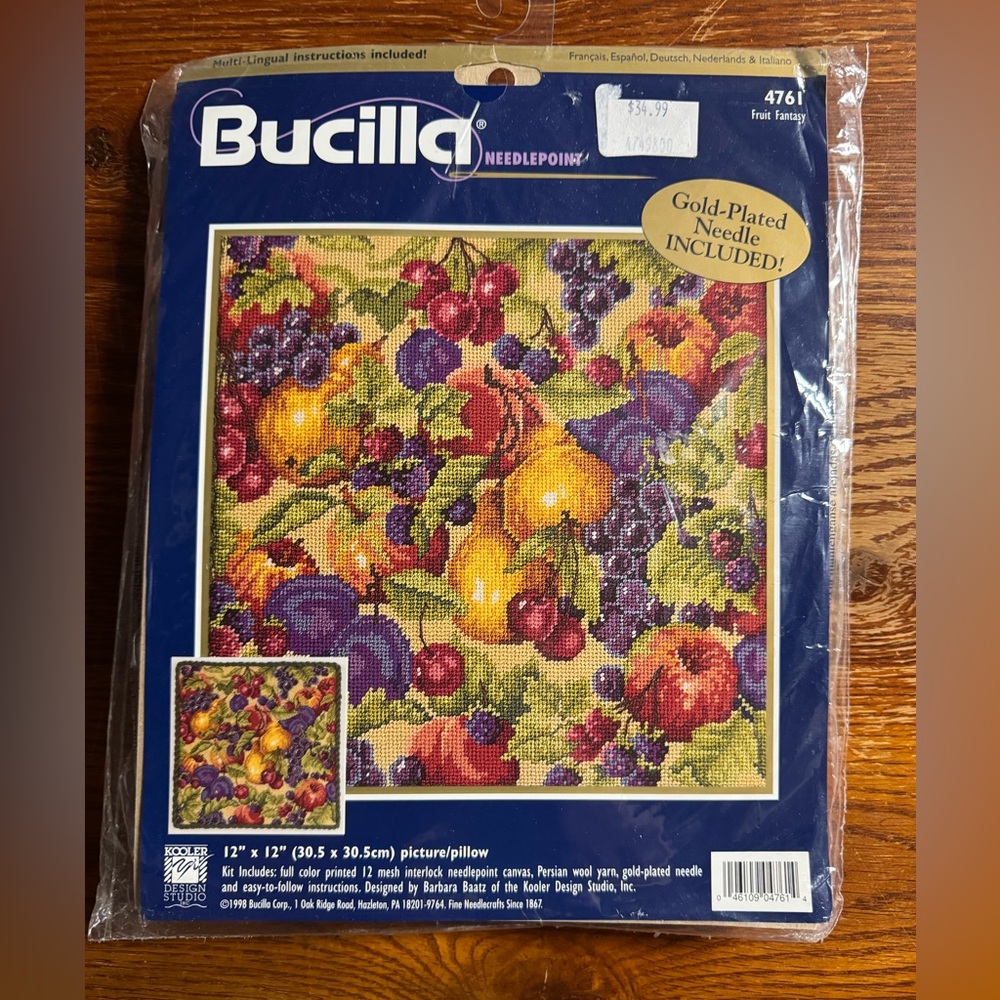 NEW‎ Bucilla Needlepoint 12x12 Picture/pillow Fruit